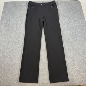St. John Pants Womens 10 (Fits 32x34) Black Straight Leg Casual Stretch Designer